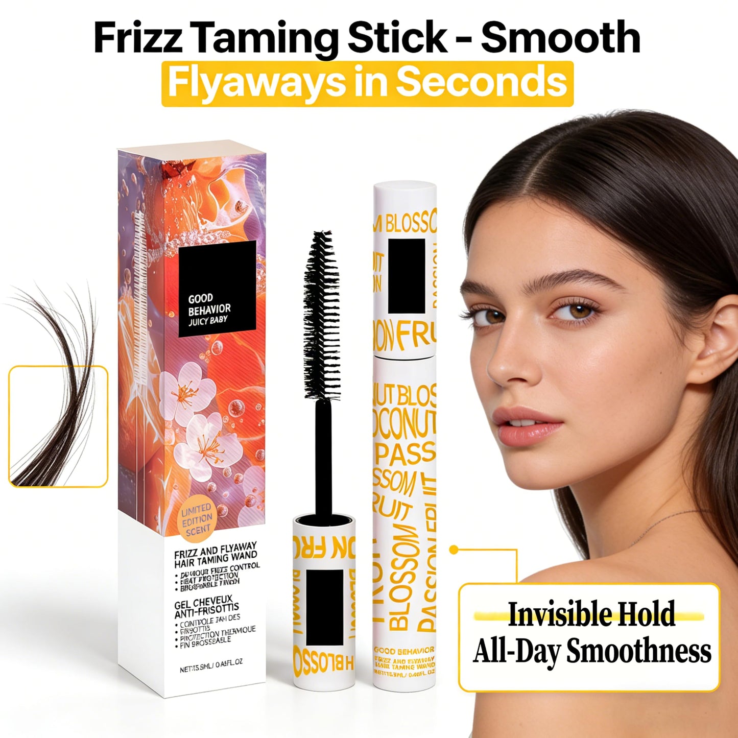 CleJoy Hair Taming Wand - On-the-Go Smoothing Stick for Frizz Control
