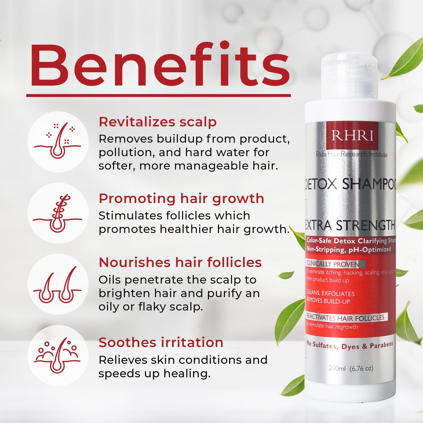 RHRI Detox Shampoo For Product Build up, Detoxify & Regrow with Our Clarifying Shampoo - Nourishes Follicles, Soothes Scalp Irritation - For All Hair Types
