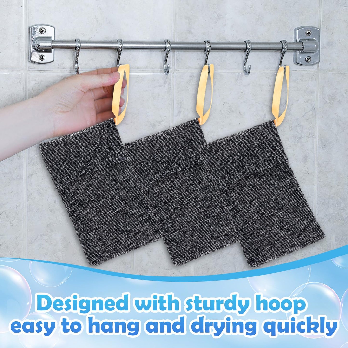 Talltalk 24 Pcs Soap Bar Bag Exfoliating Soap Saver Loofah Pouch for Body Scrubber Shower Sponge Gray Mesh Bar Foam Lather Pouch for Women Men Bath Shower Travel Home