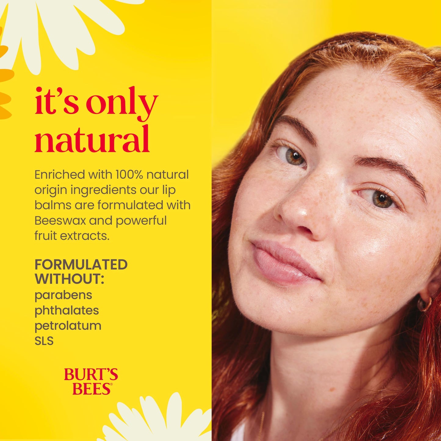 Burt's Bees Lip Balm, Pomegranate, Lip Moisturizer With Responsibly Sourced Beeswax, Tint-Free, Natural Origin Conditioning Treatment, 0.15 oz., Four Tubes