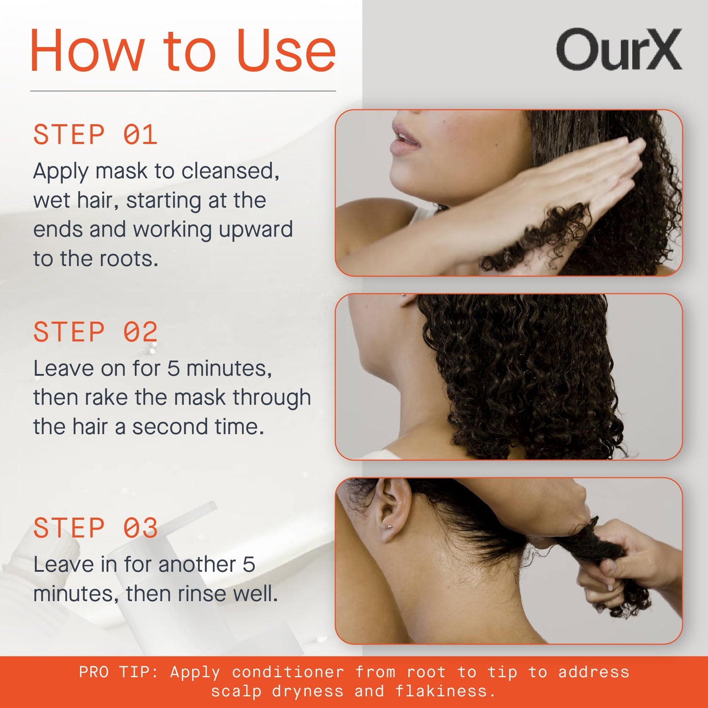 OurX Intensive Conditioning Compound 300ml (with Dispenser) – Deep Hair Mask for Curly, Frizzy & Coily Hair | Hydrating Mask with Squalane & Peptides for Repair, Moisture & Definition