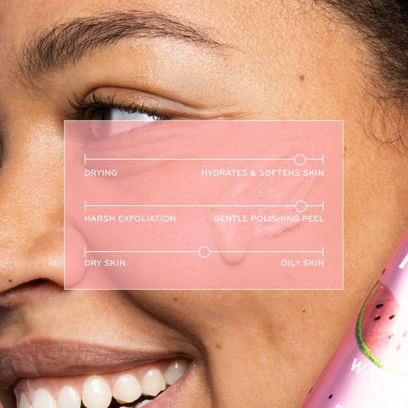 pūrlisse Watermelon Energizing Face Peel & Exfoliator - 2-Minute Polishing Facial Peel - Gentle Exfoliating Face Polish with Glycolic Acid and Lychee - Boosts Radiance & Smooths Skin (2.5 oz)