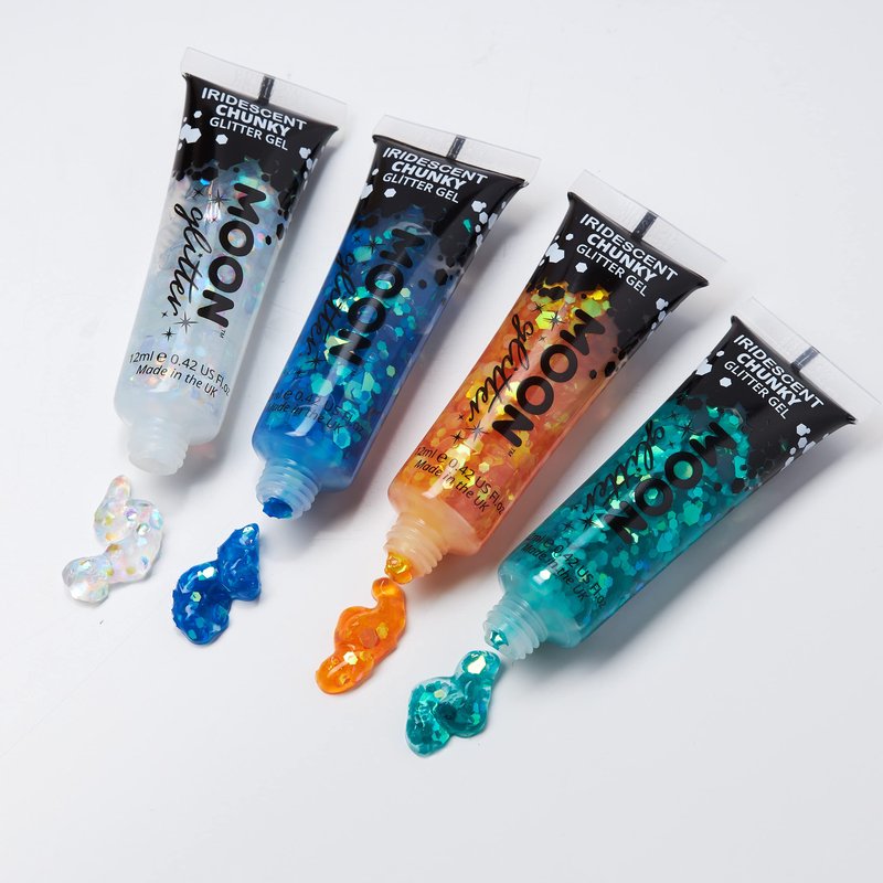 Iridescent Chunky Face & Body Glitter Gel by Moon Glitter - 12ml - Blue - Glitter Face Paint