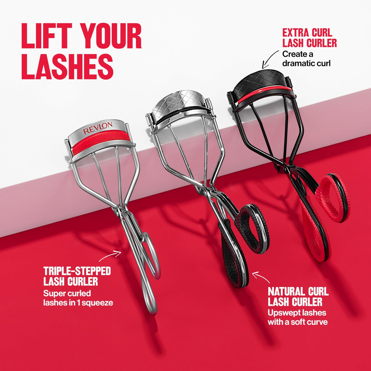 Revlon Extra Curl Lash Curler, Gives an All Day Dramatic Curl, with Finger Grips for a Non Slip Grip, Easy to Use, 1 Count
