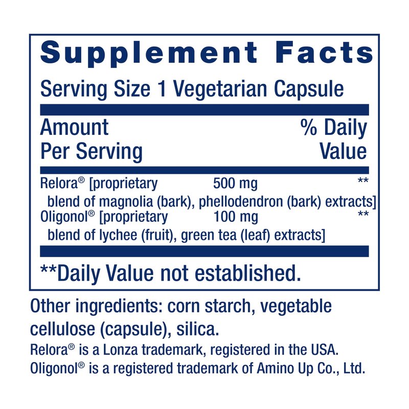 Life Extension Cortisol-Stress Balance, Relora® Magnolia bark, Green Tea, Lychee Extract, Manage Stress, Maintain Healthy cortisol Levels, Gluten Free, Non-GMO, Vegetarian, 1-Daily, 30 Capsules