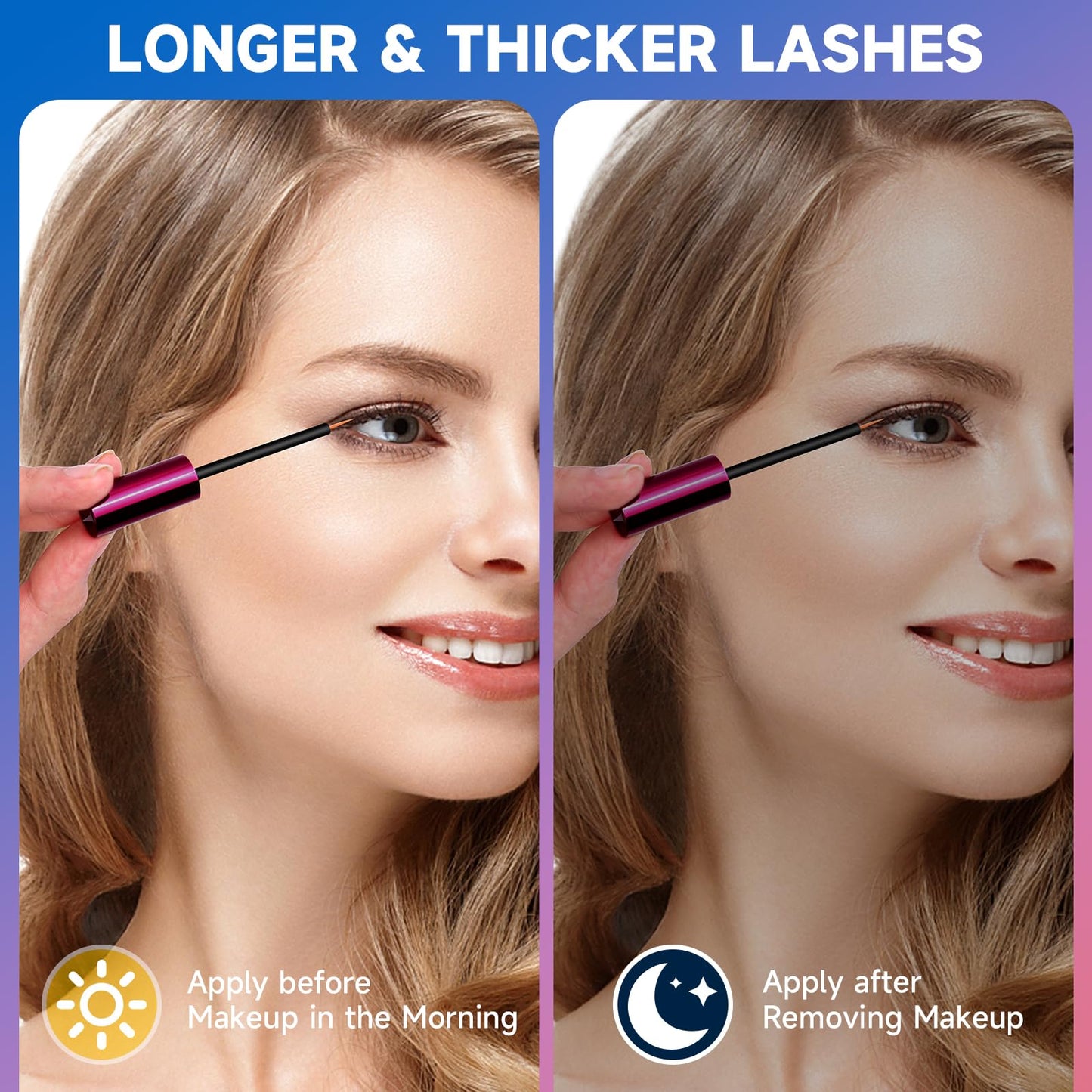 Eyelash Growth Serum, Eyelash Serum for Fuller, Thicker and Longer-Looking Lashes, Advanced Lash Enhancement Natural Formula Vegan Cruelty-Free 5ML