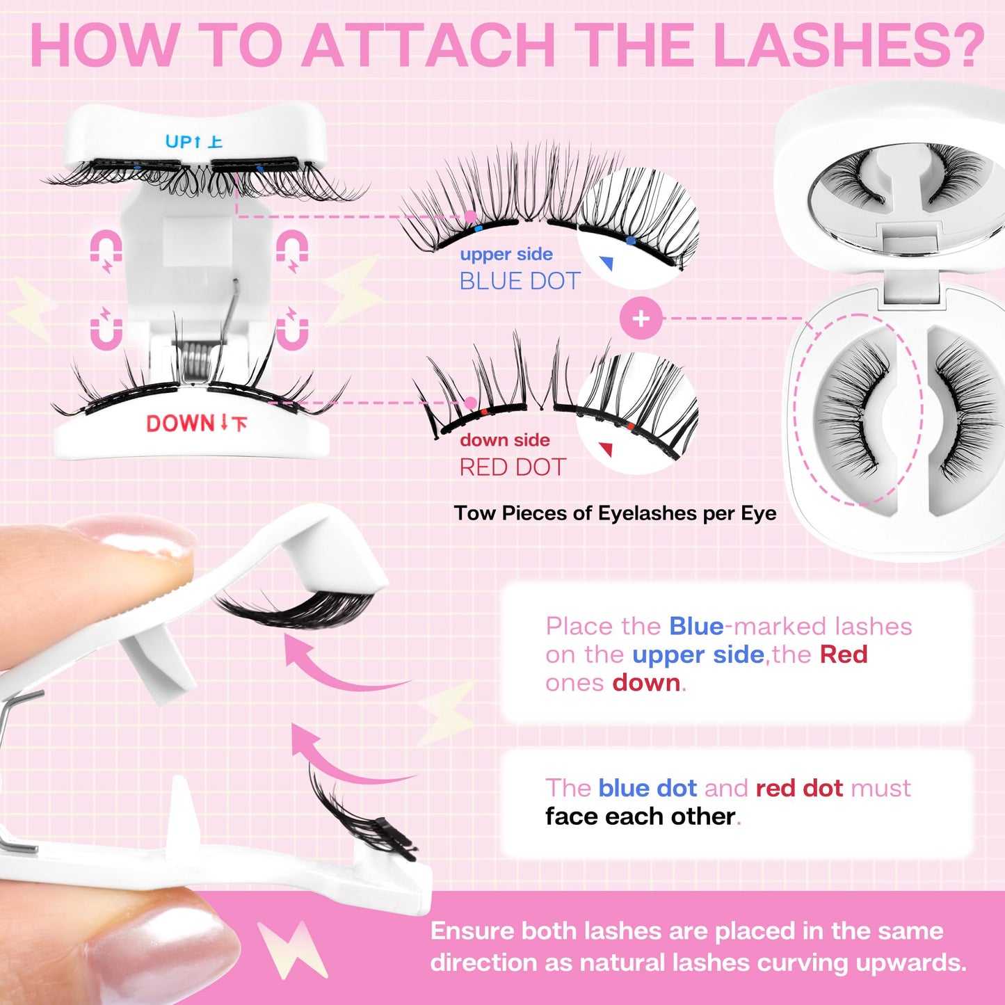 CALAILIS Magnetic Eyelashes with Applicator Upgrade Soft Magnetic Lashes Natural Look Reusable No Glue or Eyeliner Needed Easy to Wear and Remove (RC04, 1 Pack)
