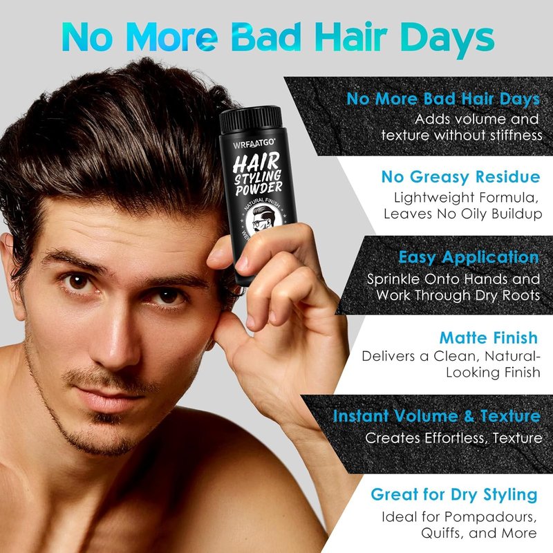 Hair Styling Powder - Volumizing & Texturizing for All Hair Types | All-Day Invisible Hold, Matte Finish (1 Piece)