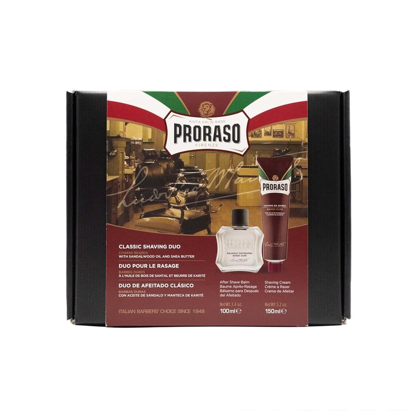 Proraso Shaving Kit - Nourishing Cream & Balm for Coarse Beards | Premium Italian Duo Gift Set for Men