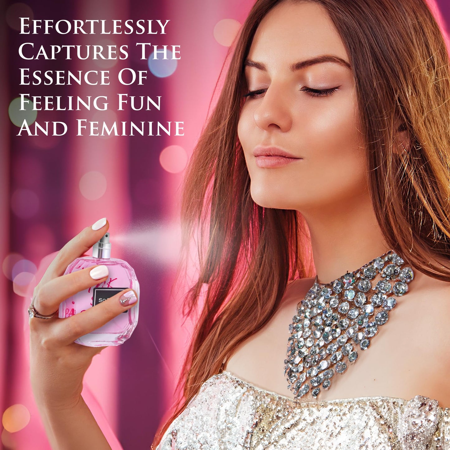 URBAN COLLECTION Pink So Party for Women Eau De Parfum 3.4 fl oz – Free of Paraben, Vegan & Cruelty-Free – Everyday Wear – Airy Lime with Hints of Sugar – Powdery Floral Base – Elegant 100ml Bottle