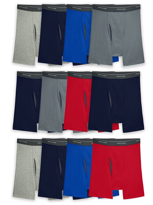 Fruit of The Loom Men's Coolzone Boxer Briefs (Assorted Colors), 12 Pack - Assorted Colors, Large
