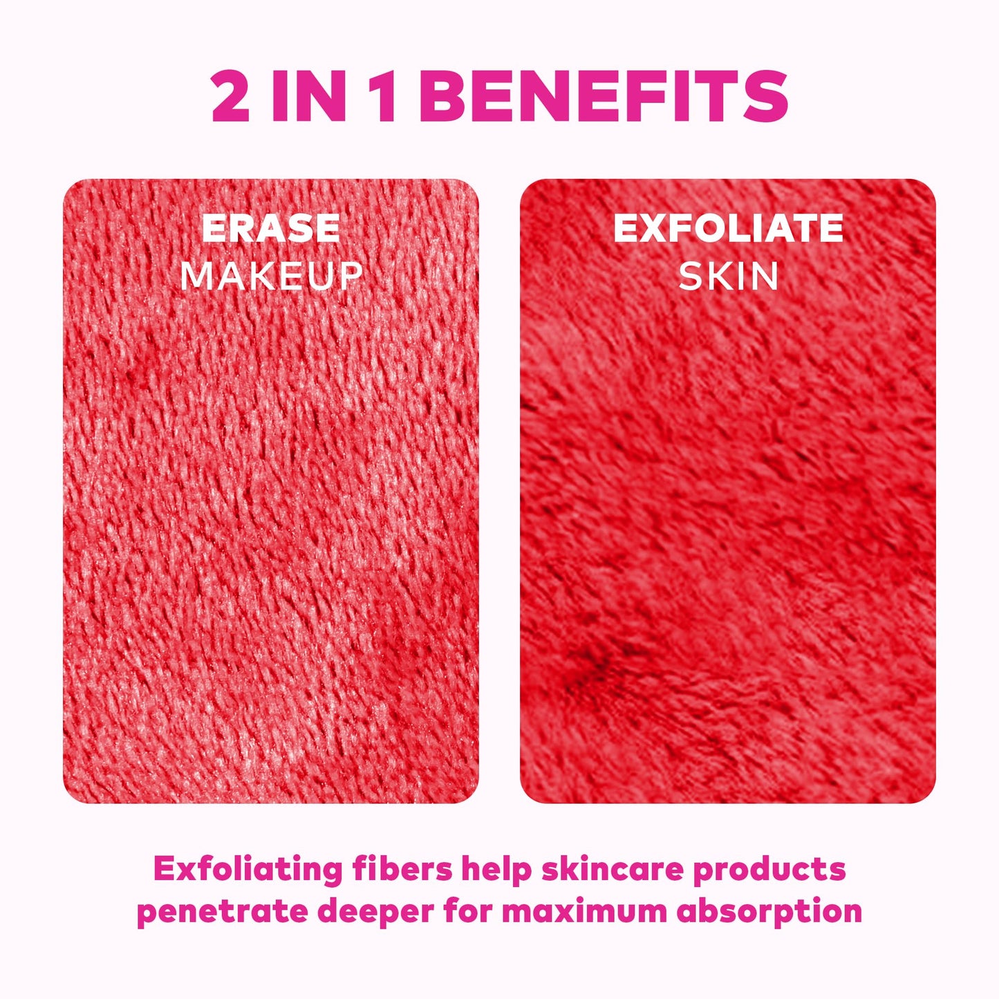 The Original MakeUp Eraser 7-Day Set, Erase All Makeup With Just Water, Including Waterproof Mascara, Eyeliner, Foundation, Lipstick, Sunscreen, and More! Strawberry Fields, 7ct.