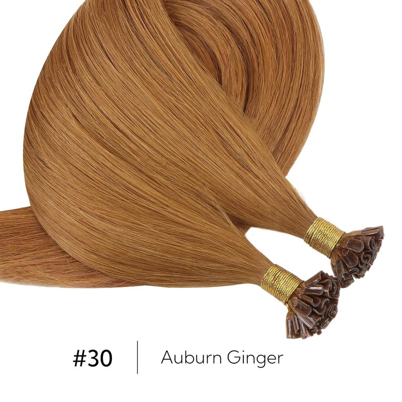 U Tip Hair Extensions - 16 Inch 50g Auburn Ginger Pre-Bonded Keratin Fusion Extensions