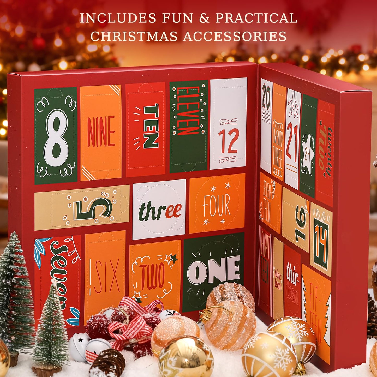 BODY & EARTH # LOVE Advent Calendar 2025 Womens Christams Gifts, Advent Beauty Calendar for Teen Girls 24 Days Countdown Calendar Hand Cream Gifts Spa Bath Sets with Body Lotion, Santa Keychain, Red