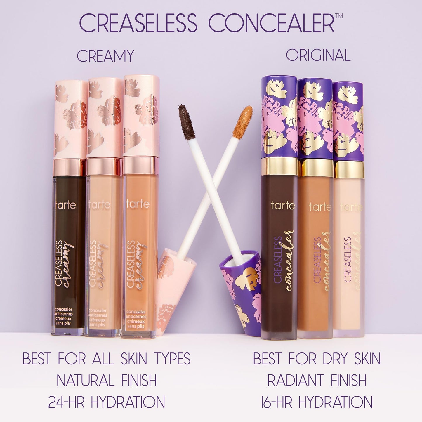 tarte creaseless creamy full-coverage concealer – Waterproof Hydrating Longwear, Niacinamide & Caffeine for covering Dark Circles & Blemishes, Vegan & Cruelty-Free, full size, 53S deep sand