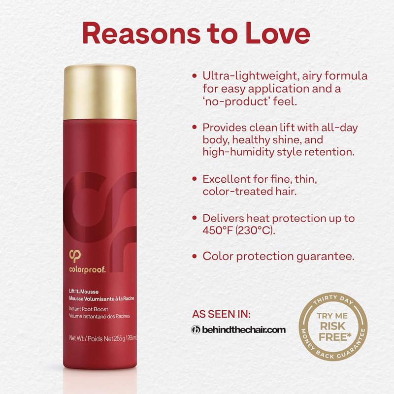 Colorproof Lift It Hair Mousse - Volumizing Formula for Women | Sulfate-Free, White Nectarine Scent | 9 Fl. Oz, Adds Volume & Shine
