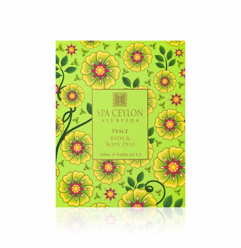 SPA CEYLON Peace Bath & Body Duo Set, Luxury Lavender & Lemongrass Body Wash & Lotion Set, Organic & Natural 250ml x 2