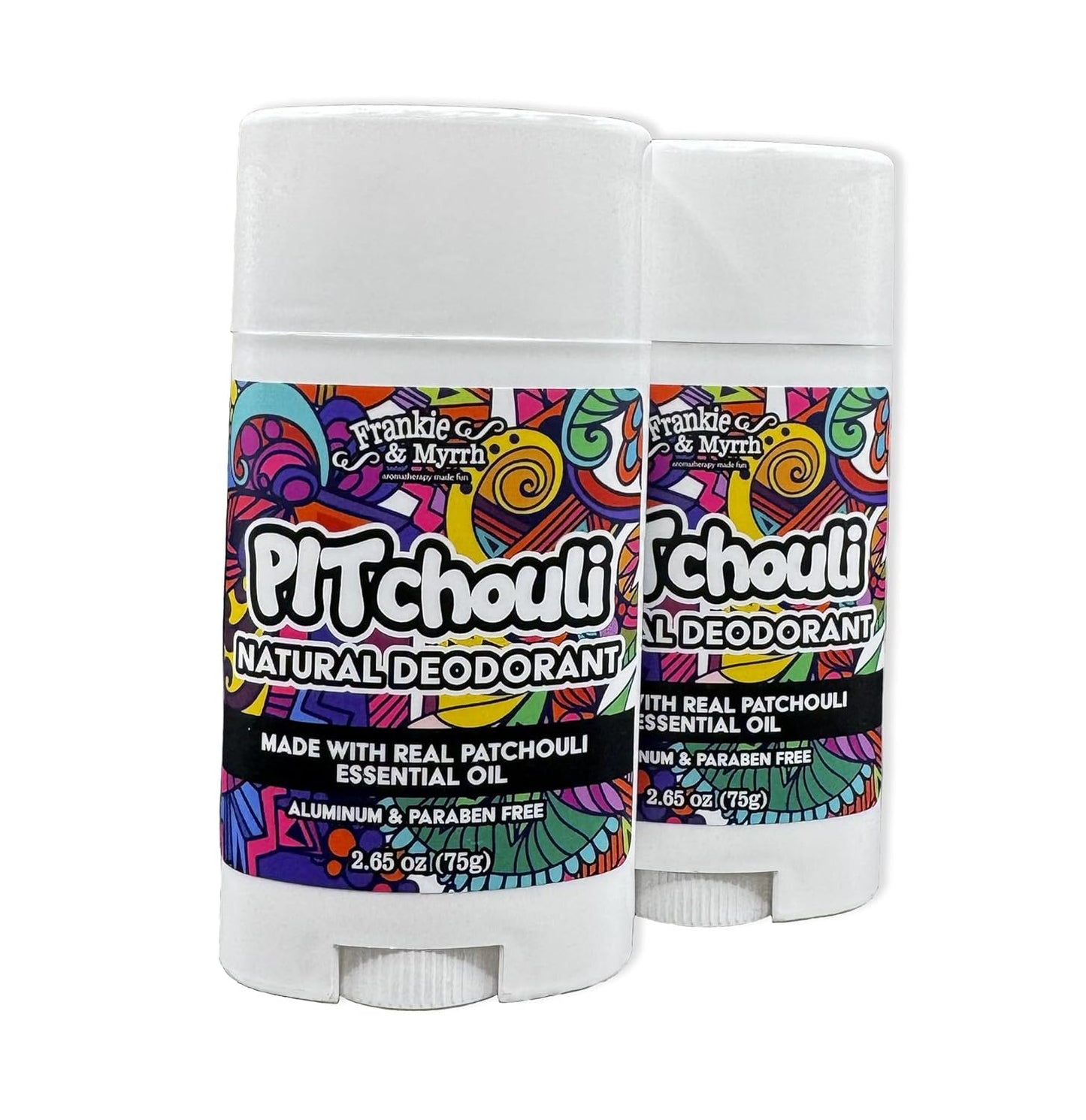 Natural Patchouli Deodorant - Aluminum Free, Coconut Oil & Shea Butter | 2 Pack with Fun Extras, 256 oz
