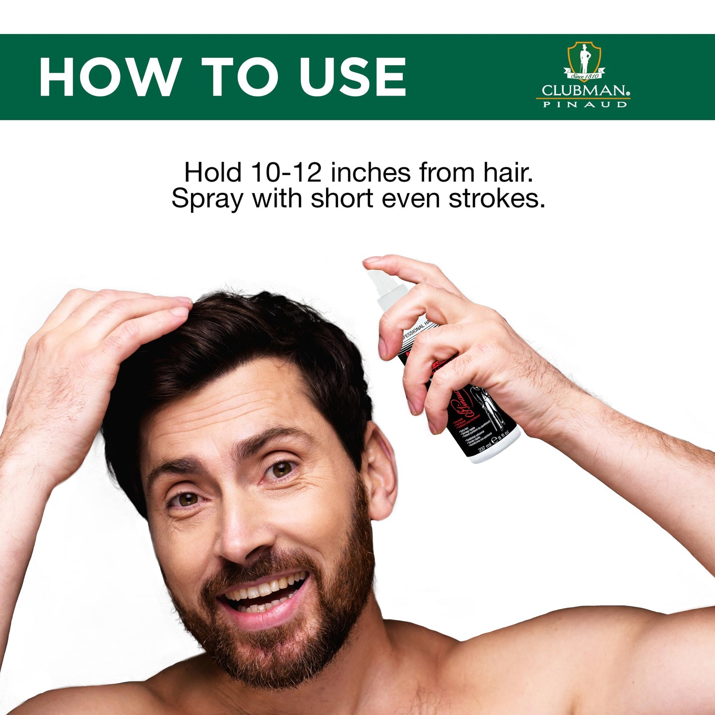 Clubman Supreme Non Aerosol Hairspray – Extra Hold Styling & Grooming Hair Spray for Men with Panthenol, 8 fl oz
