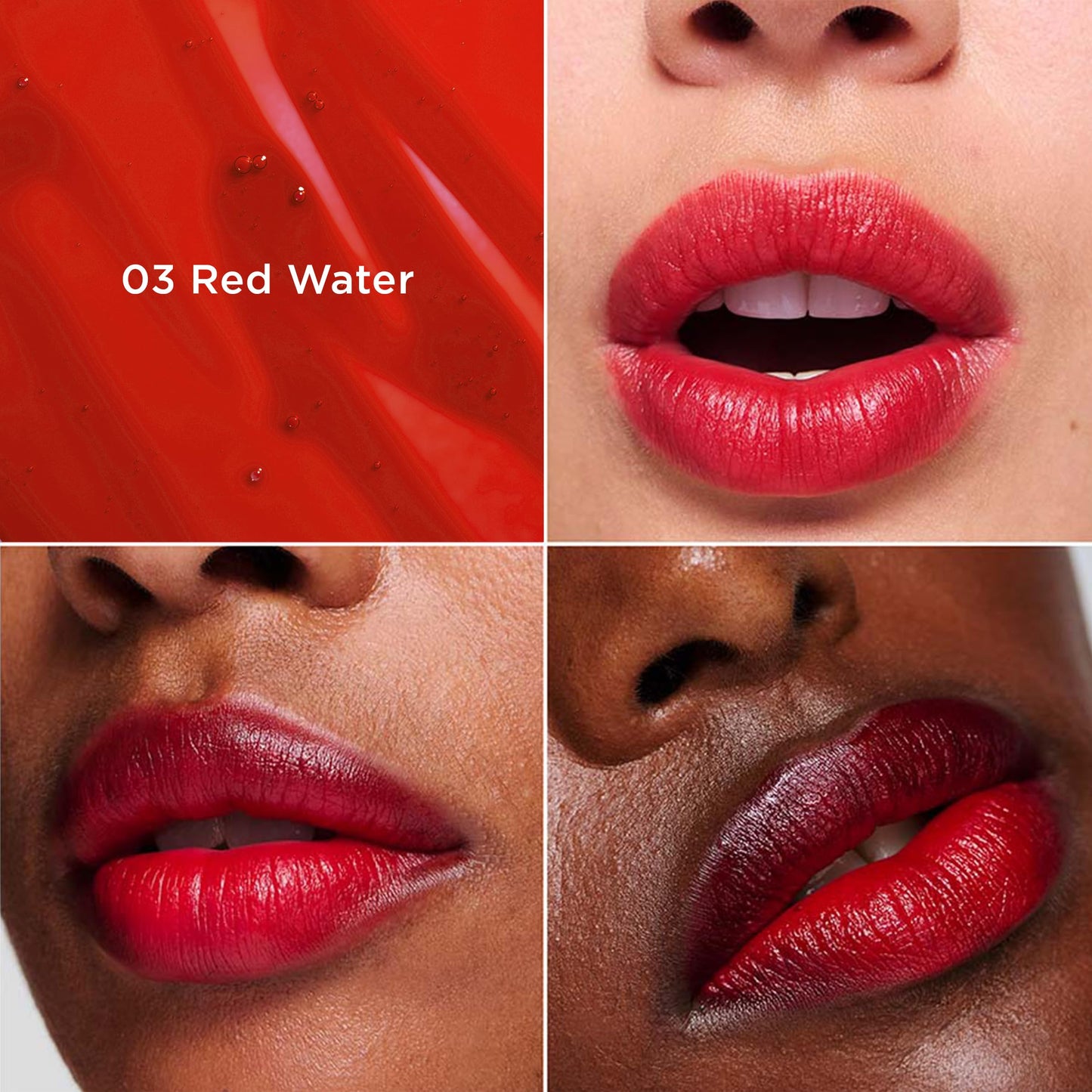 Clarins Water Lip Stain | Buildable Matte Finish | Kiss Proof, Transfer-Proof, Lightweight and Long Lasting | Contains Hyaluronic Acid | 0.2 Fluid Ounces, 03 Red Water