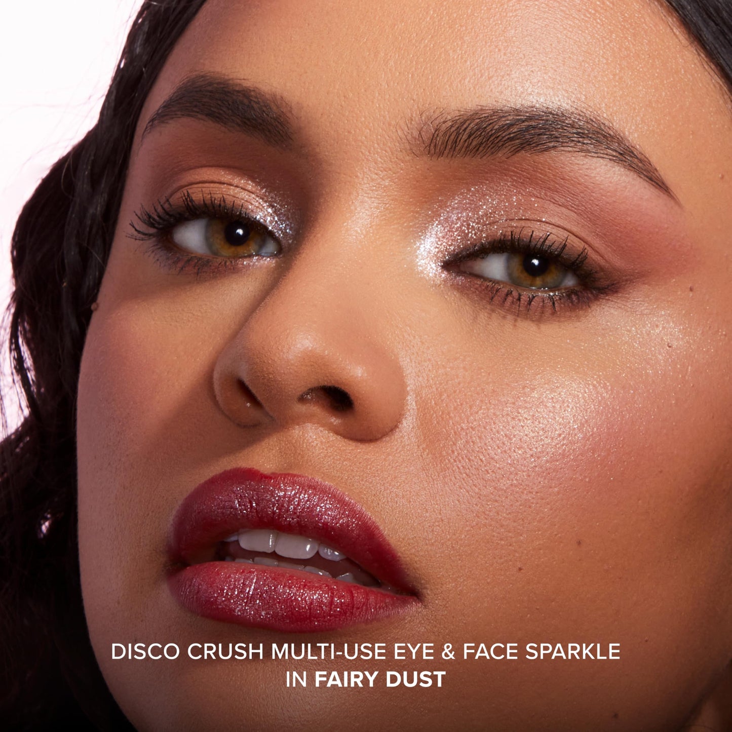 Too Faced Disco Crush High Shine Glitter Multi-Use Eye + Face Sparkle | Creamy, Iridescent, Multichrome Face & Eyeshadow Glitter, 0.05 Ounce, Fairy Dust