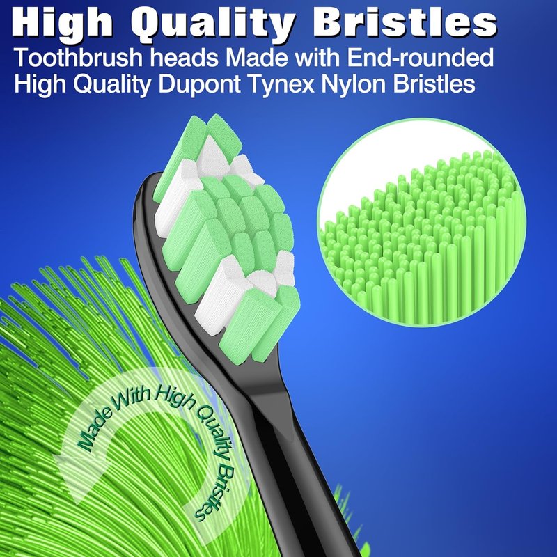 Philips Sonicare Replacement Brush Heads - 10-Pack Compatible Electric Toothbrush Heads | Black