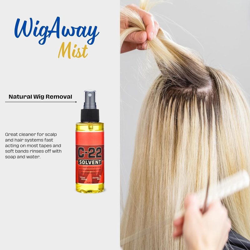 Tape In Hair Extension Remover Spray - Gentle Solvent Adhesive Remover for Wigs & Extensions | 4oz