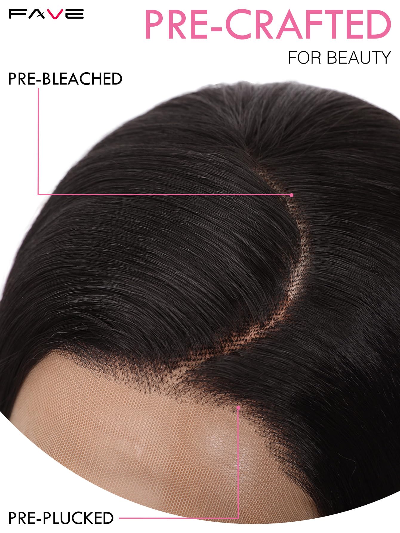 FAVE 13x4 Lace Front Wigs 30” Long Straight Synthetic Wig Pre-Plucked Glueless Brunette Wig for Daily Use Chocolate Brown Wig Beginner Friendly
