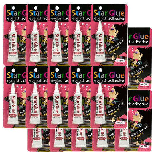 STAR GLUE Waterproof Eyelash Adhesive White for Eye Shadow Mascara and Eyeliner 20 Pcs