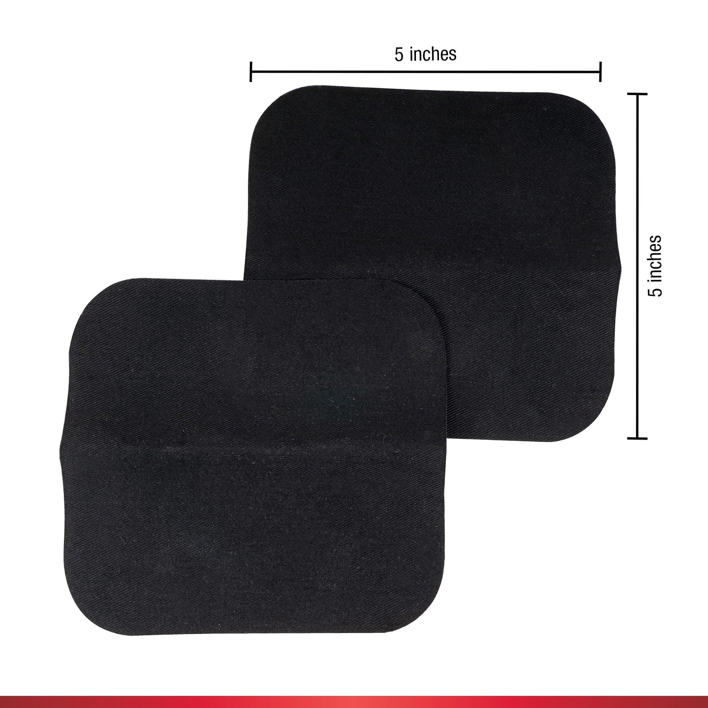 SINGER 00065 Iron-On Patches for Clothing Repair, 5-inch by 5-inch, 2-Count, Black