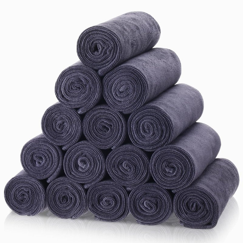 Panelee 24 36 Packs of Bleach Proof Towels Microfiber Absorbent Bleach Resistant Salon Hand Towels for Gym, Bath, Spa, Shaving, Shampoo, Home Hair Drying (Gray,14 x 29 Inch)