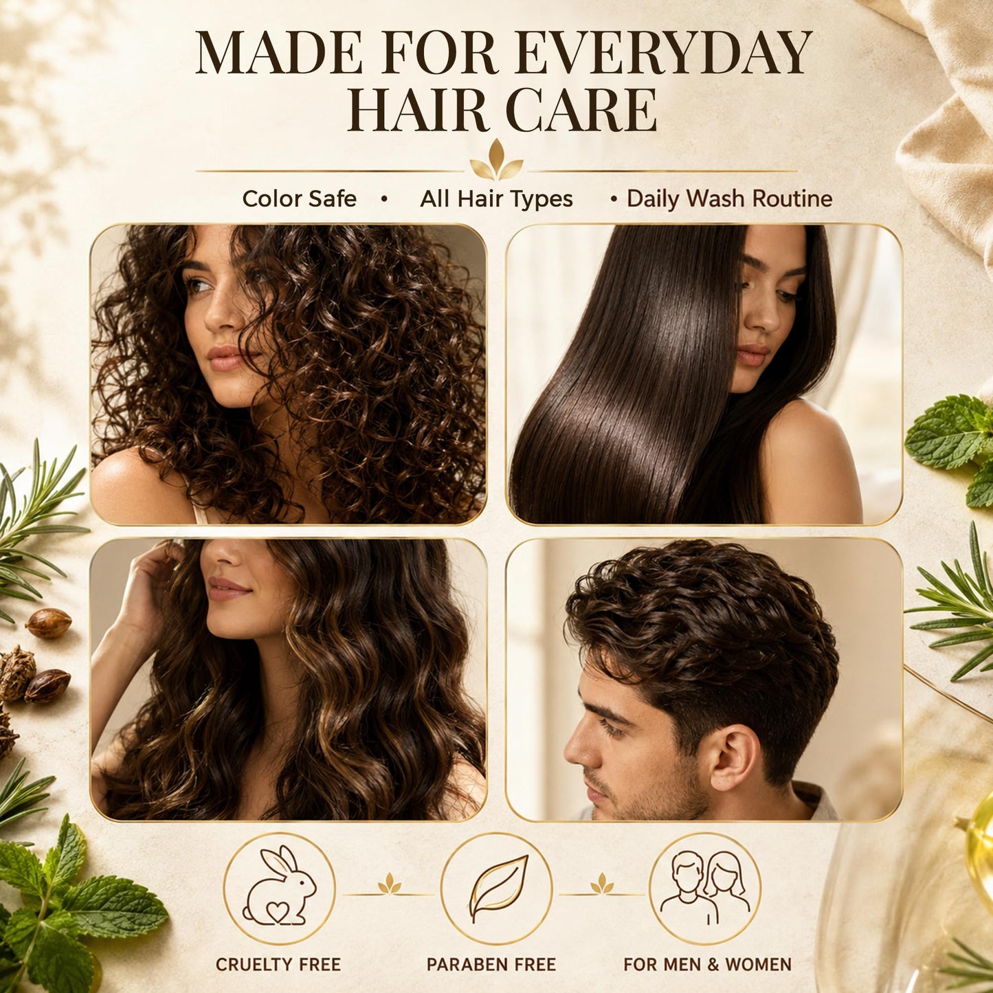 Castor Oil Shampoo and Conditioner Set for Hair Growth with Rosemary & Peppermint Oil - Cleanse Hair, Strengthen & Shine with Castor Shampoo and Conditioner - Anti-Hair Loss for Men & Women - 16 fl oz