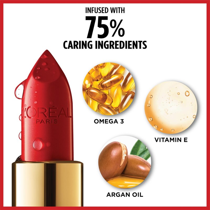 L'Oreal Paris Colour Riche Original Creamy, Hydrating Satin Lipstick with Argan Oil and Vitamin E, Tickled Pink , 1 Count