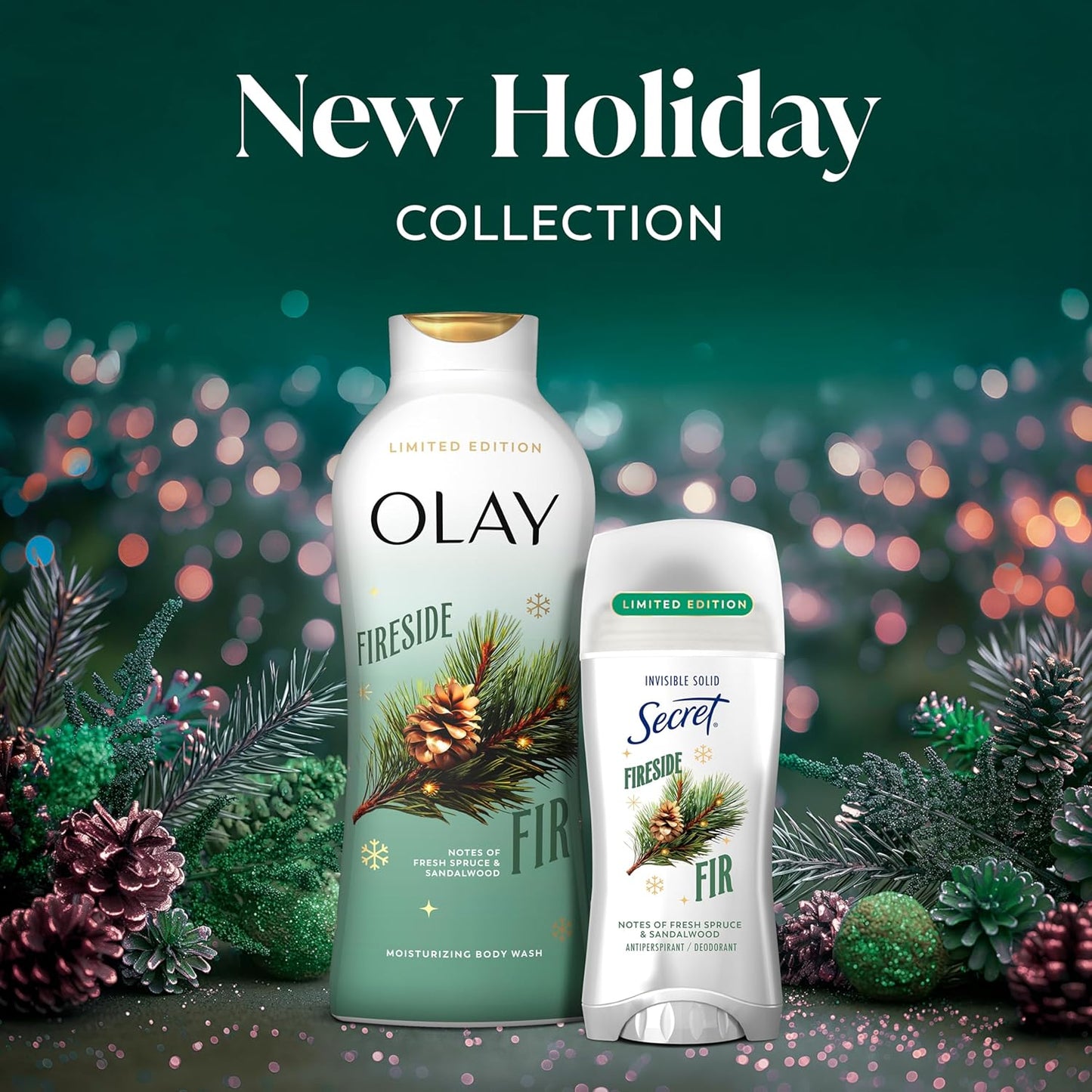 Olay Body Wash for Women - Hydrating Plant-Based Cleanser with B3 Complex | Fireside Fir & Sandalwood Scent, 22 fl oz