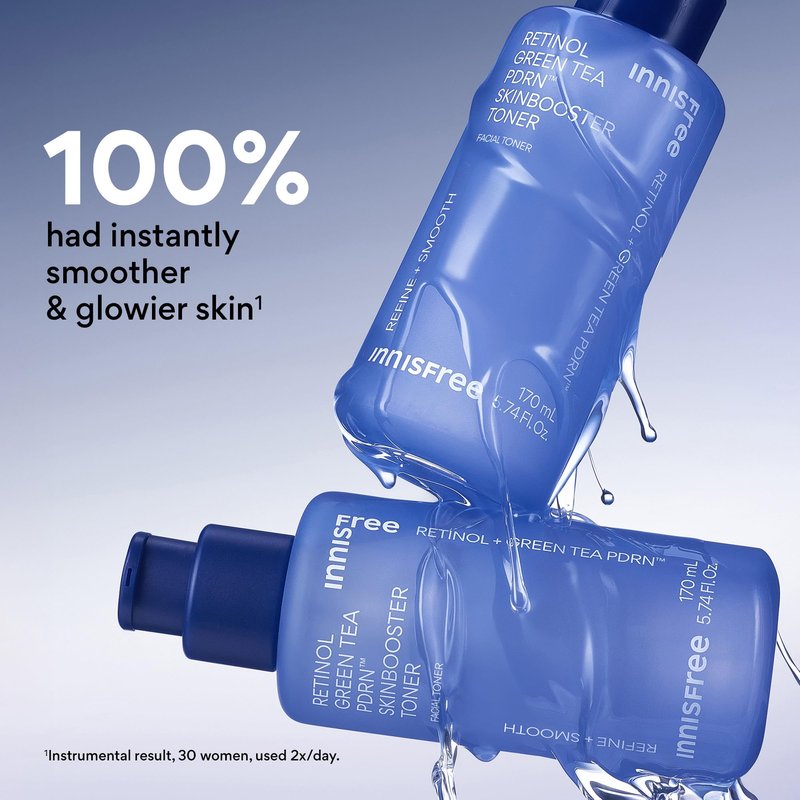 innisfree Retinol Green Tea PDRN Toner for Glass Skin, Fine Lines, and Smooth Skin, Inspired by Korean PDRN Treatment
