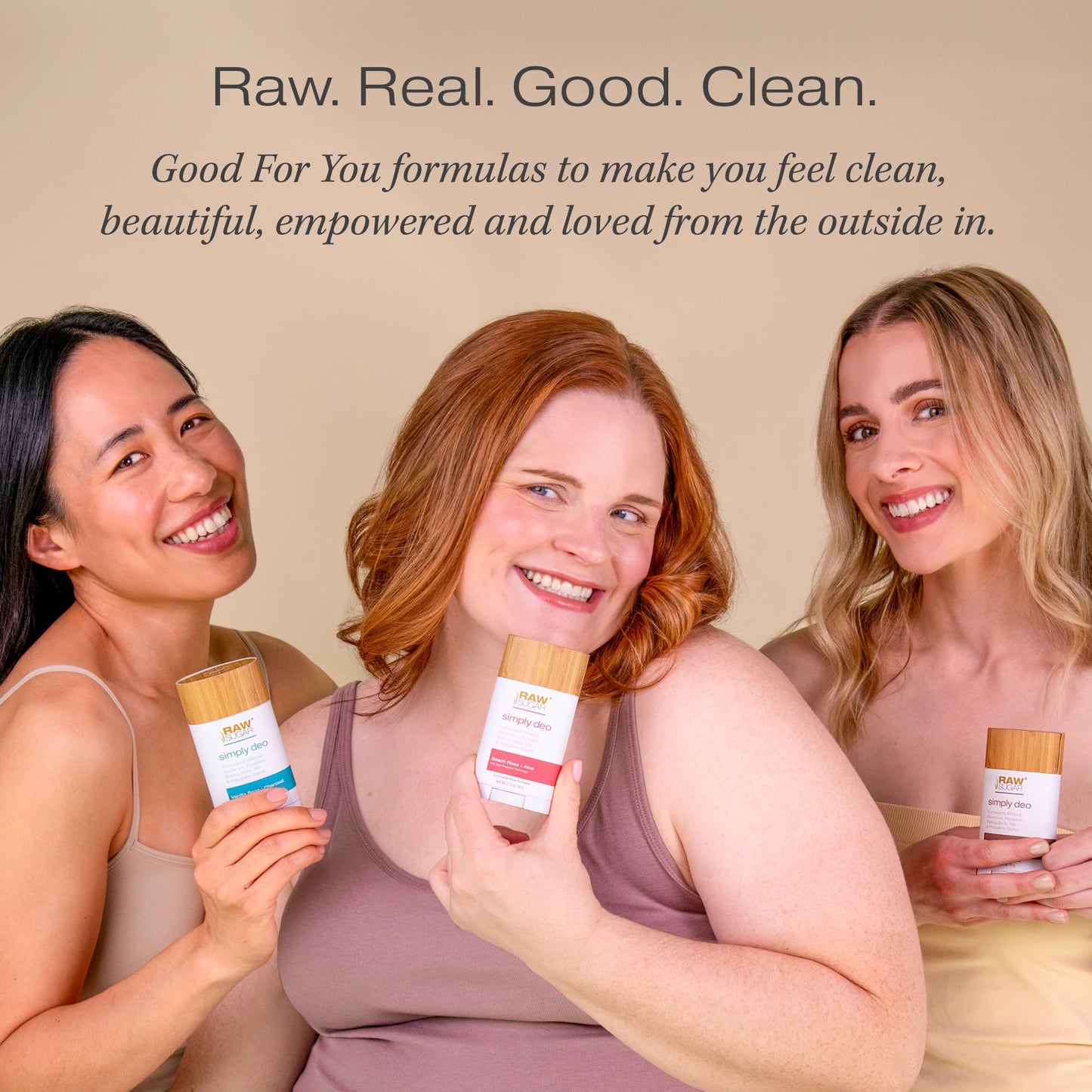 RAW SUGAR Deodorant Stick, Simply Deo Variety Bundle (Pack of 3) Whole Body Deodorant for Women & Men, Clean Formulated without Aluminum, Baking Soda, Talc & Parabens, Variety Pack