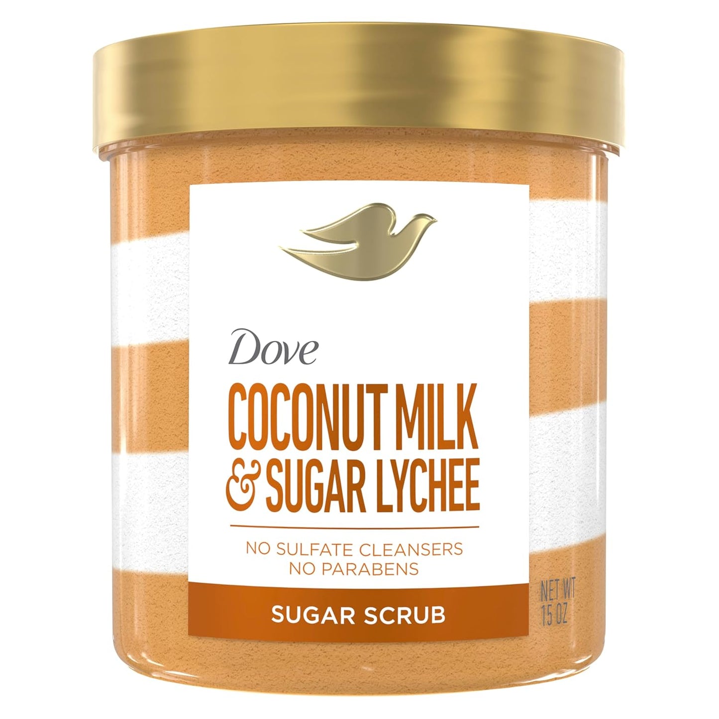 Dove Sugar Body Scrub - Coconut & Lychee Exfoliating Scrub for Hydrated Skin | 15 oz