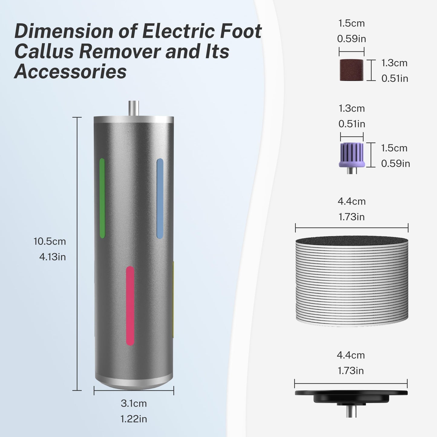 Electric Foot Callus Remover, Painless 2-in-1 Electric Foot Filer - 80 Discs, Adjustable Speed, Professional Pedicure Tool for Dry Cracked Heels, Home Spa & Salon (Space Gray)