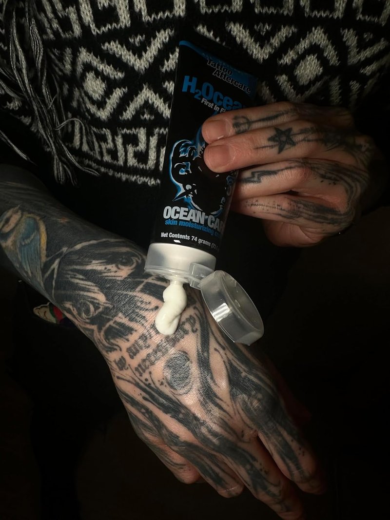 H2Ocean Tattoo Aftercare Lotion - Water-Based Sea Salt Moisturizing Cream | Fragrance-Free, Vegan | 2.5 oz (Pack of 2)