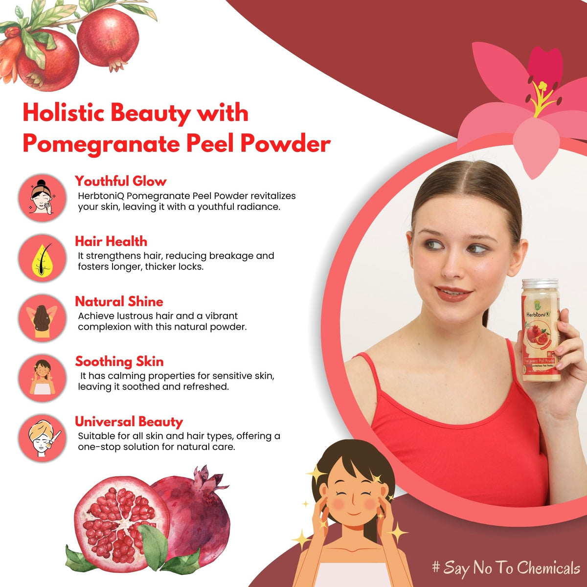 HerbtoniQ 100% Natural Aloevera Leaves, Potato, Pomegranate Peel, Beetroot & Tomato Powder for Face Pack and Hair Pack (850 Grams)