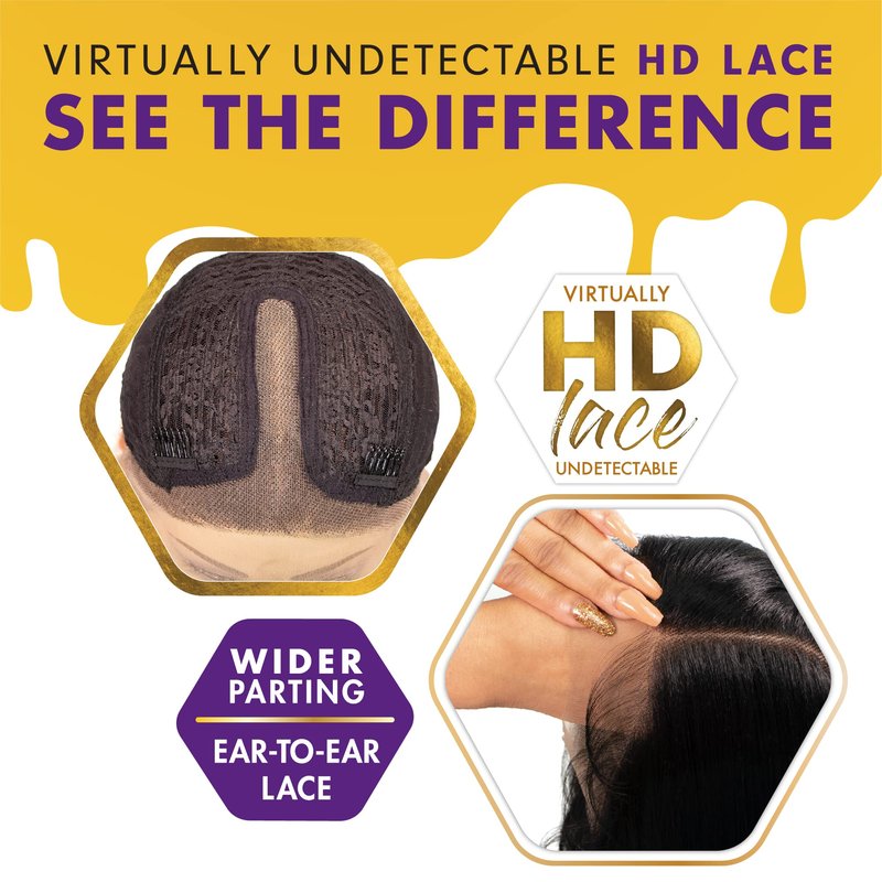 Sensationnel Butta Lace Wigs - Unit 32 Extra Wide 5 Inch Deep Parting Synthetic Preplucked Hairline Glueless Lacefront (1 JETBLACK)