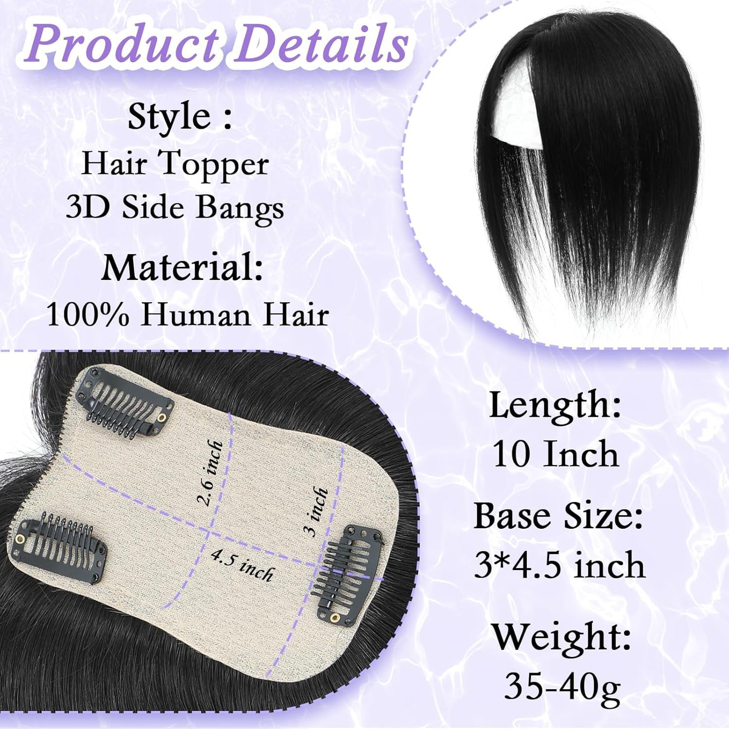 LEDIZE Hair Toppers for Women Real Human Hair, 360° Cover Middle Part Human Hair Toppers for Women with Thinning Realistic Scalp Line Upgrade Basement Toppers Hair Pieces Medium Brown, Side Bangs