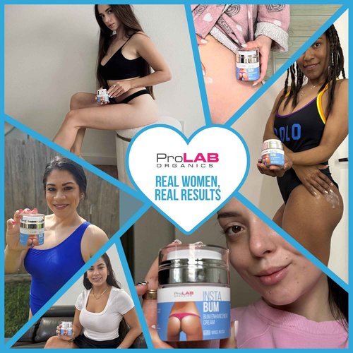 ProLab Organics InstaBum Butt Enhancement Cream – Butt Lift and Firming for a Bigger, Rounder, Perkier Bum – Brazilian Booty Growth Cream with Voluplus, Maca, Wild Yam, and Gotu Kola – Made in USA