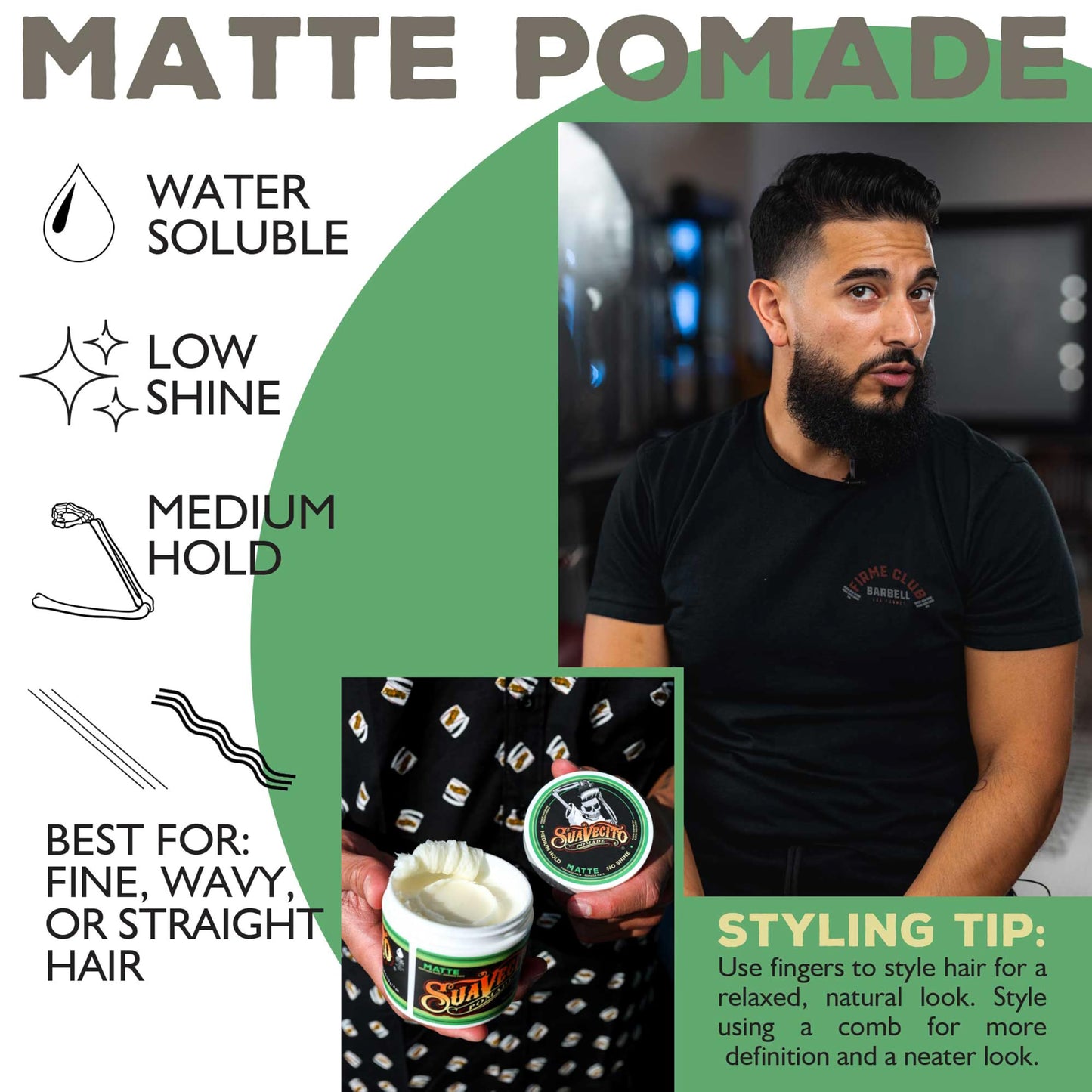 Suavecito Pomade Matte (Shine-Free) Formula 4 oz, 2 Pack - Medium Hold Hair Pomade For Men - Low Shine Matte Hair Paste For Natural Texture Hairstyles