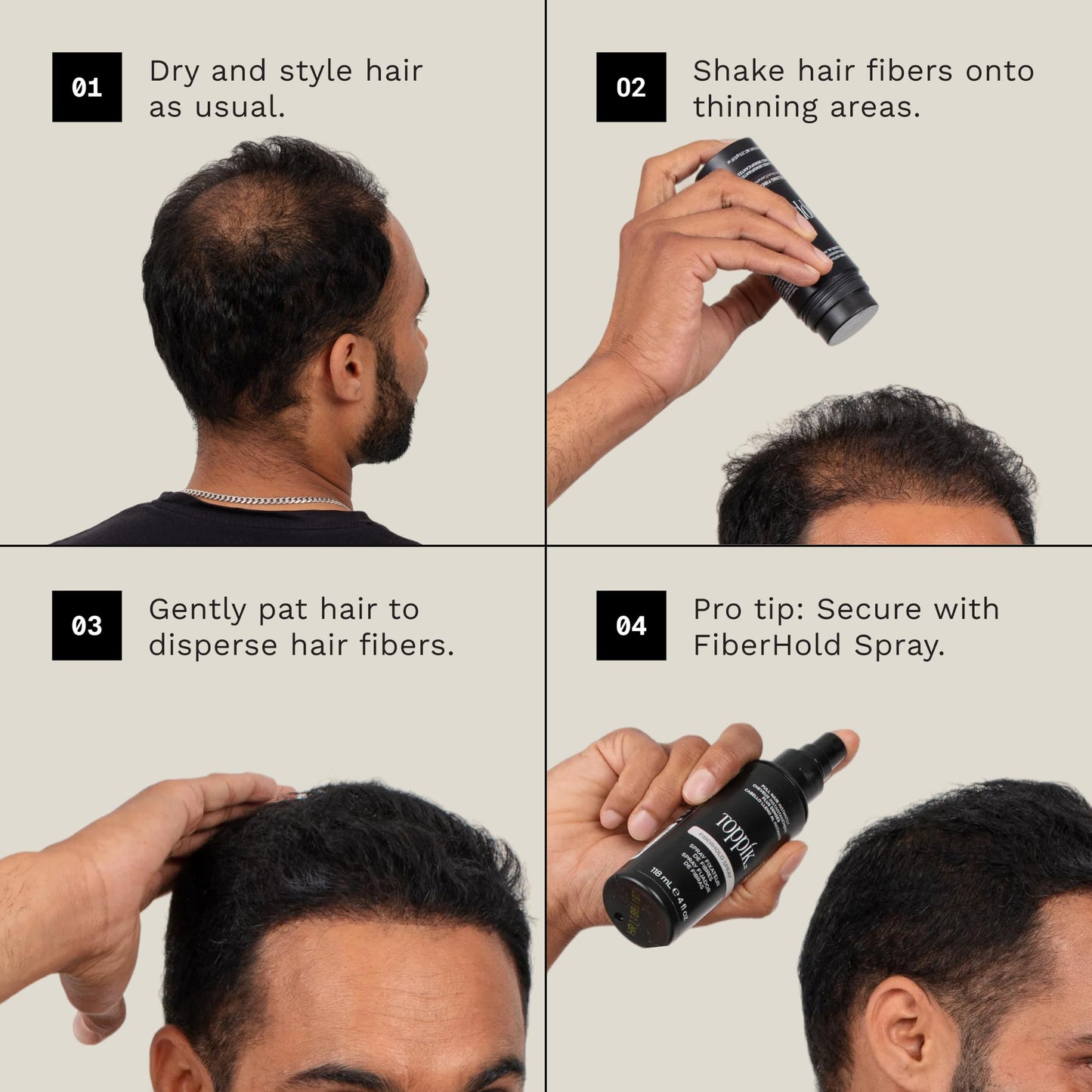 Toppik Hair Building Fibers, White, 27.5g, Fill In Fine or Thinning Hair, Instantly Thicker, Fuller Looking, 9 Shades for Men & Women, Keratin Protein Formula
