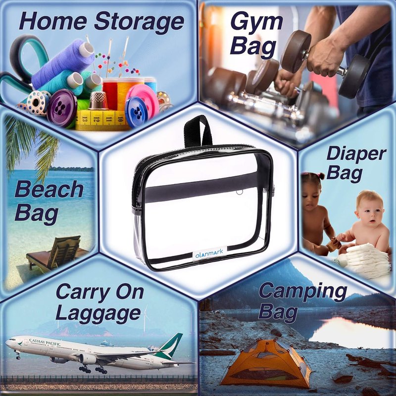 TSA Approved Clear Toiletry Bag - Large Travel Makeup Organizer | Waterproof Design