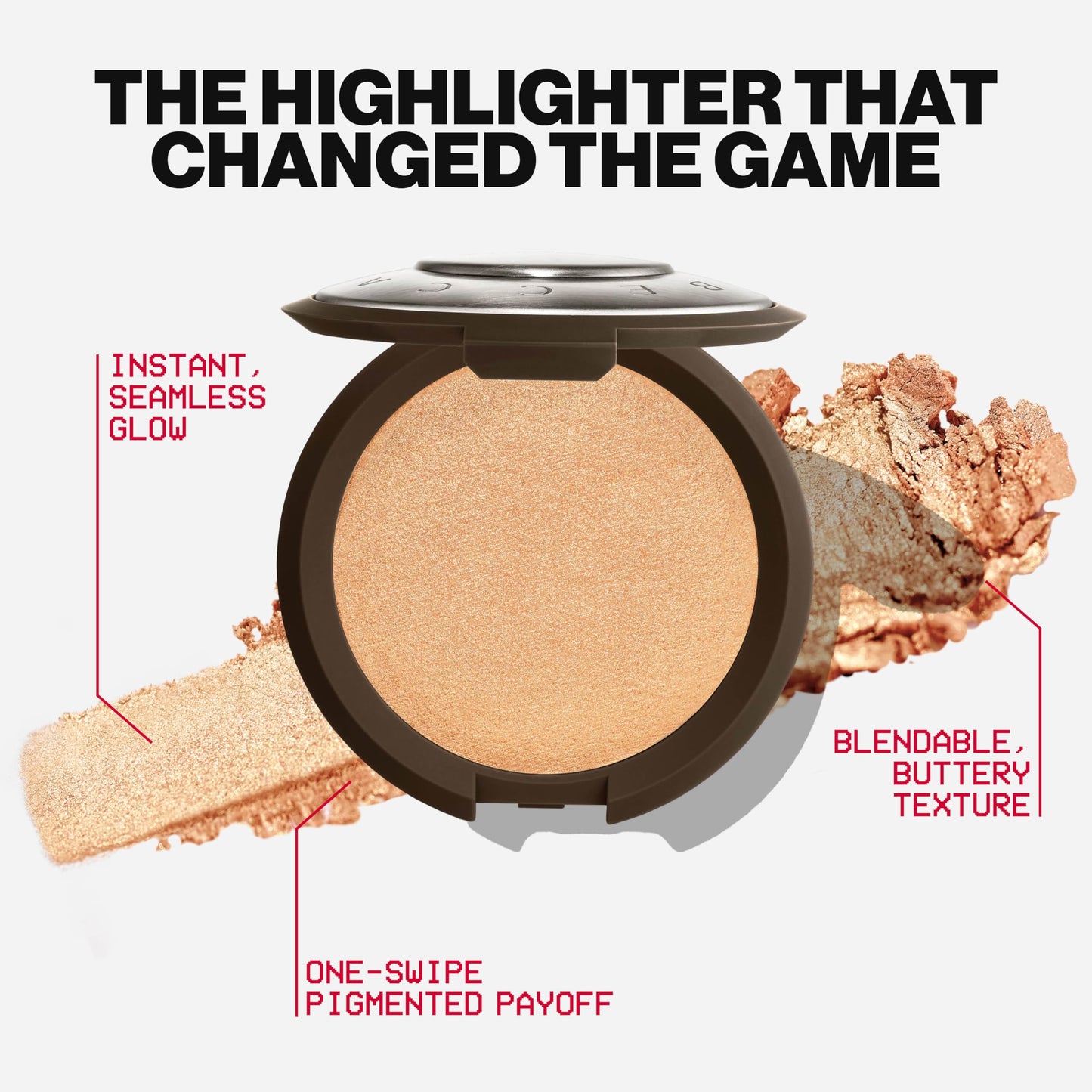 Smashbox X BECCA Shimmering Skin Perfector Pressed Highlighter | Creamy Formula that Melts into Skin for a Natural, Radiant, Glow-Boosting Highlight, 0.24 Ounce, Moonstone