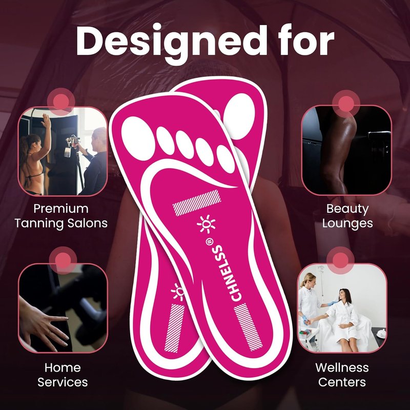 Disposable Spray Tan Feet Pads - Hygienic & Comfortable Foot Protectors for Tanning | 120 Pairs in Pink