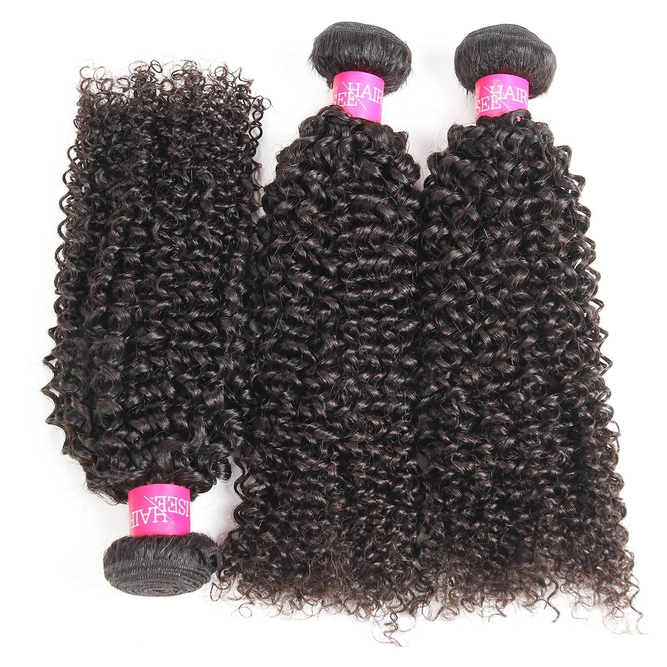 ISEE Hair Virgin Malaysian Deep Curly Jerry Curly Human Hair One Bundles,100% Unprocessed Human Hair Extensions Natural Black Can Be Dyed (14'')