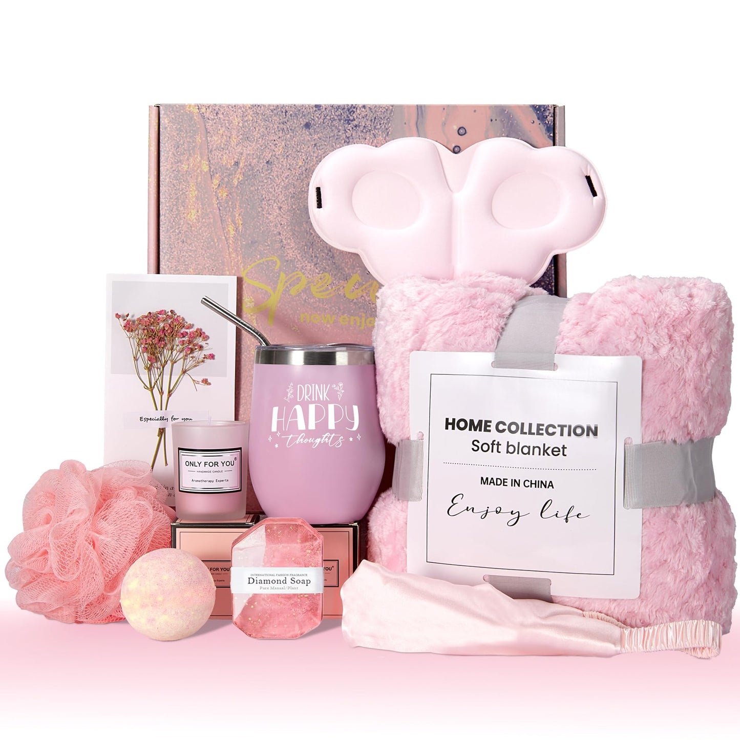 Mother's Day Gifts for Mom Wife Grandma, Get Well Soon Self Care Gift with Flannel Blanket, Birthday Valentines Gifts for Women Friends Sis - KUKUPAK